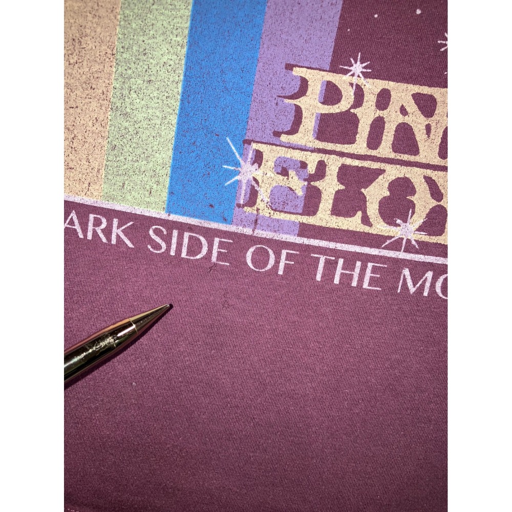 Pink Floyd T Shirt Women M Burgundy Dark Side of the Moon Graphic Tee Retro Alt - Picture 3 of 10